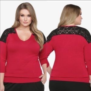 Torrid Lace Inset Pullover